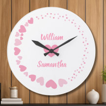 Reloj de pared de corazón para parejas personaliza