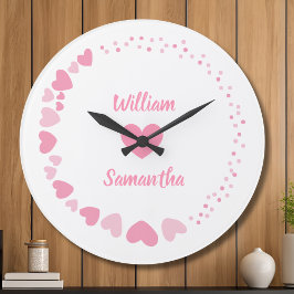 Reloj de pared de corazón para parejas personaliza