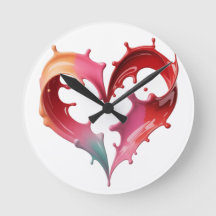 Reloj de pared de corazón pastel