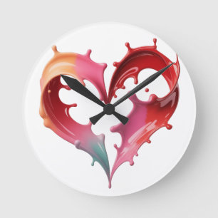 Reloj de pared de corazón pastel