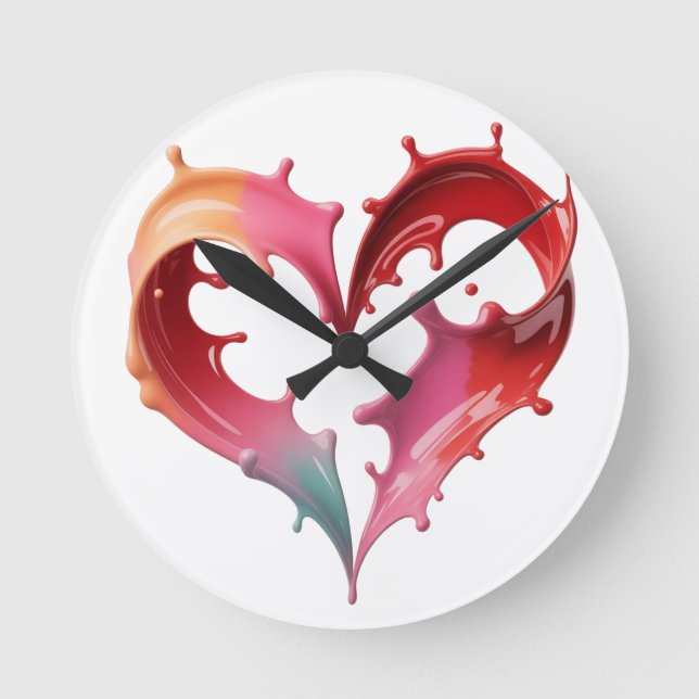 Reloj de pared de corazón pastel (Anverso)
