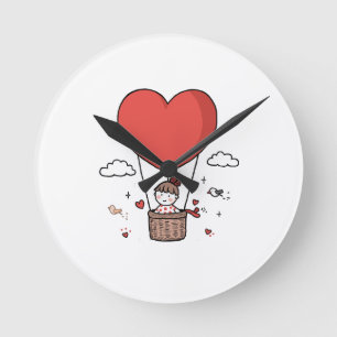 Reloj de pared de corazón rojo – Decoración para e