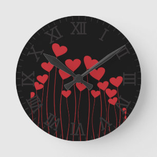 Reloj de pared de corazones de San Valentín/amor