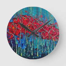 Reloj de pared de corazones fabulosos