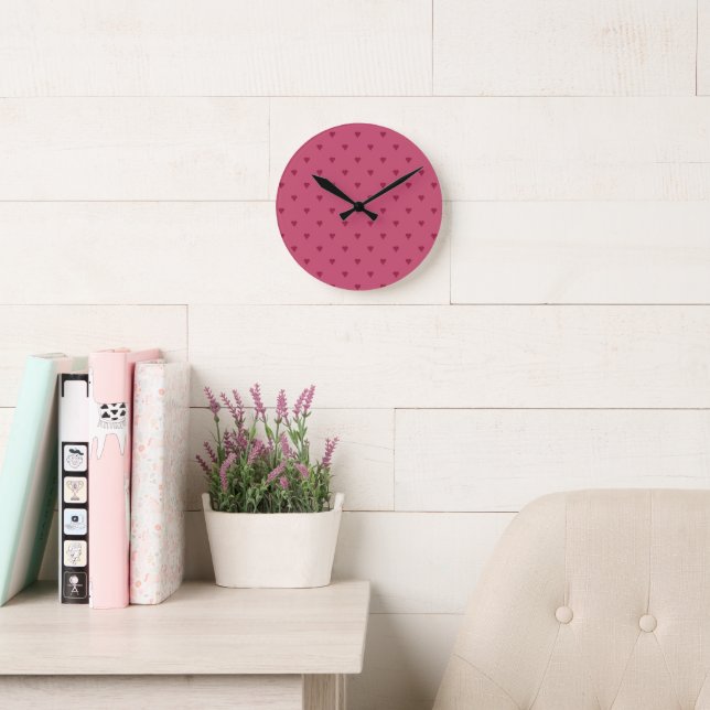 Reloj de pared de corazones rojos (Sala de lectura)