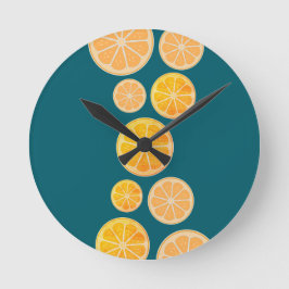 Reloj de pared de corte de cítricos vibrante