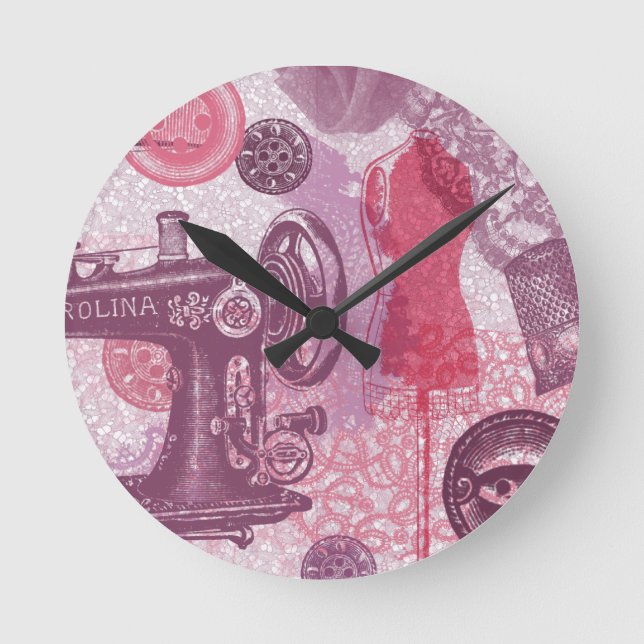 Reloj de pared de costura de cosecha de vintage (Anverso)