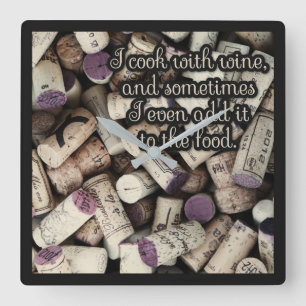 Reloj de pared de cotizaciones de Wine Corks