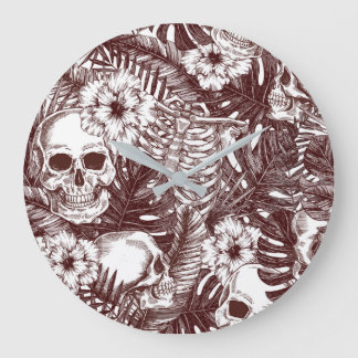 Reloj de pared de cráneo de jungla