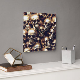 Reloj de pared de cráneo LITE Gold EXISTENCIAL