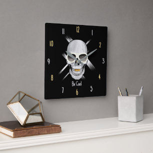 Reloj de pared de cráneo solo sé genial