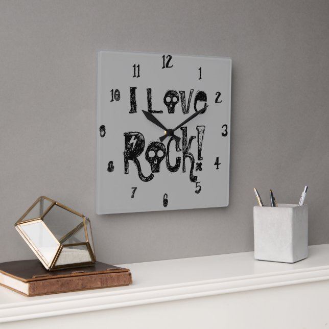 Reloj de pared de cráneos de Rock Amor (Oficina)
