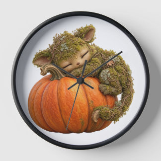Reloj de pared de criatura de fantasía soñolienta