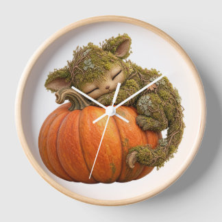 Reloj de pared de criatura de fantasía soñolienta