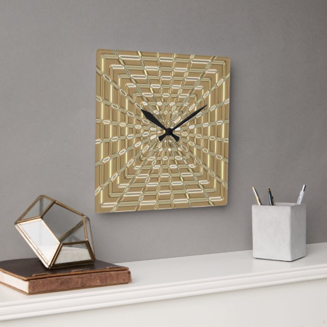 Reloj de pared de cristal de metal brillante (Oficina)