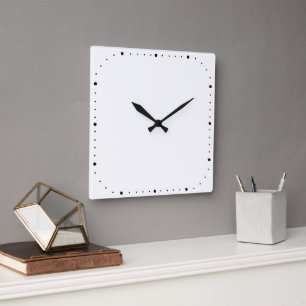Reloj de pared de cuadrado blanco sin números