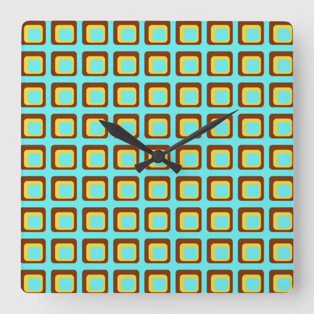 Reloj de pared de cuadrados estilo retro (Anverso)