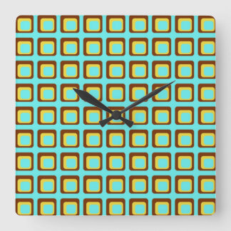 Reloj de pared de cuadrados estilo retro