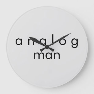 Reloj de pared de cuarzo gris Analog Man Audio