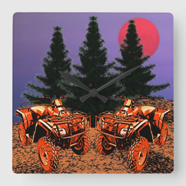 Reloj de pared de cuatro ruedas (Anverso)