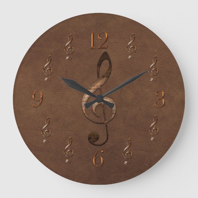 Reloj de pared de cuero de imitación de la música  (Anverso)