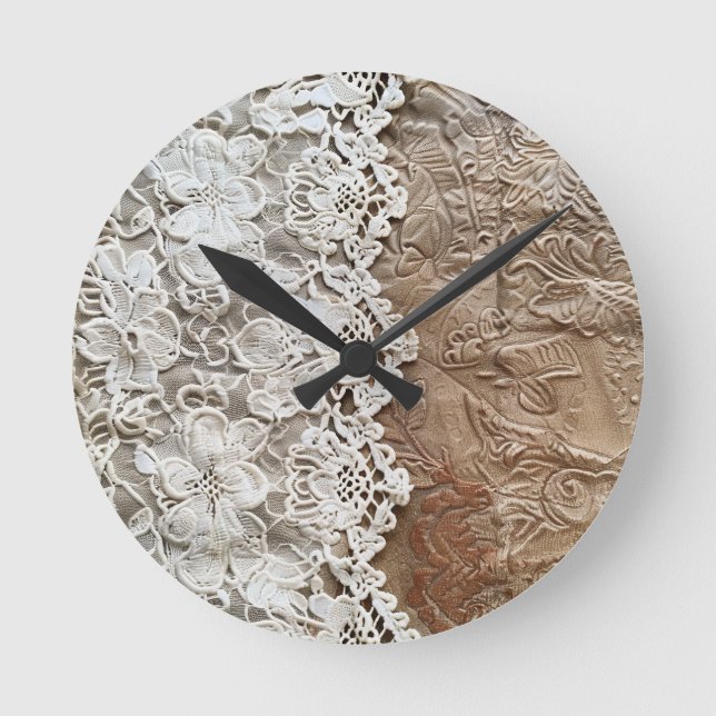 Reloj de pared de cuero y encaje (Anverso)