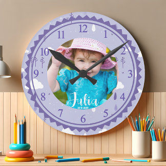 Reloj de pared de cumpleaños para bebé personaliza