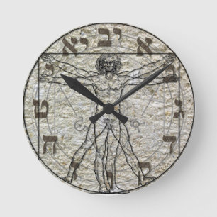 Reloj de pared de da Vinci del hombre de Vitruvian