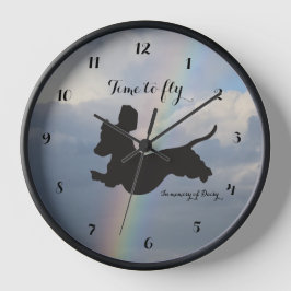 Reloj de pared de Dachshund en el puente arcoiris