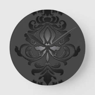 Reloj de pared de damasco negro