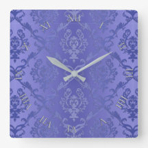 Reloj de pared de Damasco Vintage morado de Lavend