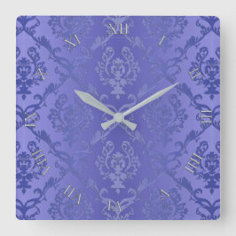 Reloj de pared de Damasco Vintage morado de Lavend