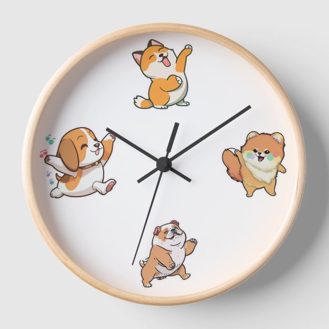 Reloj de pared de Dancing Dog O'clock (Anverso)