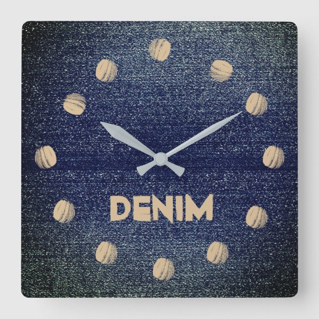 Reloj de pared de denim azul de aspecto ruso de Gu (Anverso)