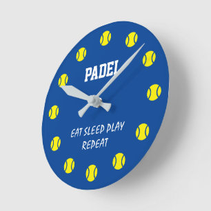 Reloj de pared de deportes de pádel con esfera de 