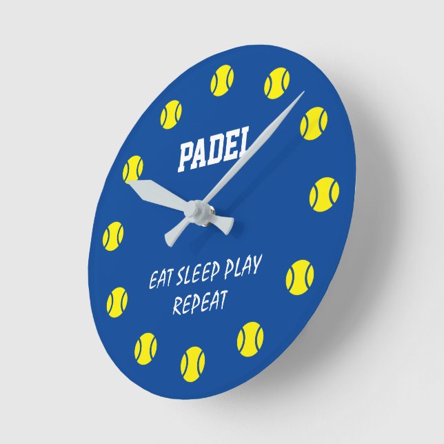 Reloj de pared de deportes de pádel con esfera de  (Ángulo)
