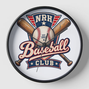Reloj de pared de deportes vintage del club de béi