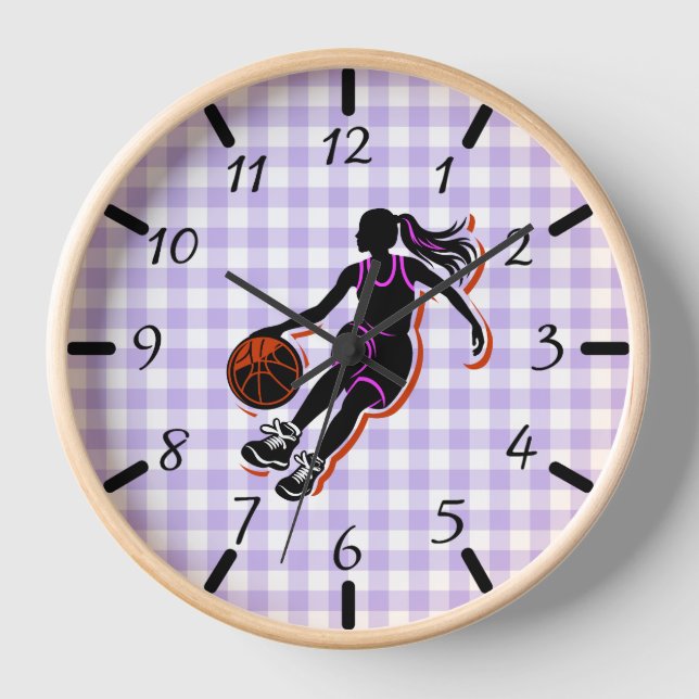 Reloj de pared de deriva del Chica de baloncesto (Anverso)