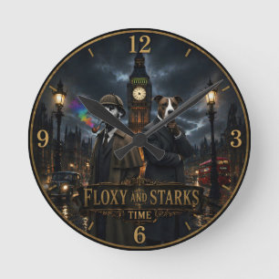 Reloj de pared de detective Flox y stark serie Arc
