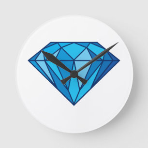 Reloj de pared de diamante azul