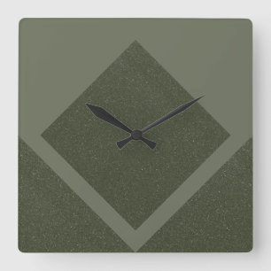 Reloj de pared de diamante con marco verde - Diseñ