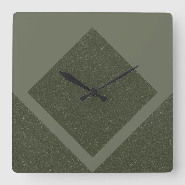 Reloj de pared de diamante con marco verde - Diseñ (Anverso)
