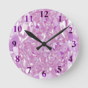 Reloj de pared de diamantes rosas mediano