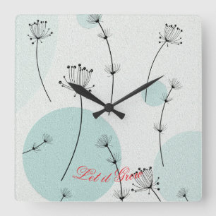 Reloj de pared de diente de león minimalista