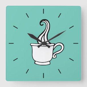 Reloj de pared de Diner de café turquesa