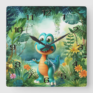 Reloj de pared de dinosaurio