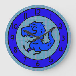 Reloj de pared de dinosaurios azules o dragones
