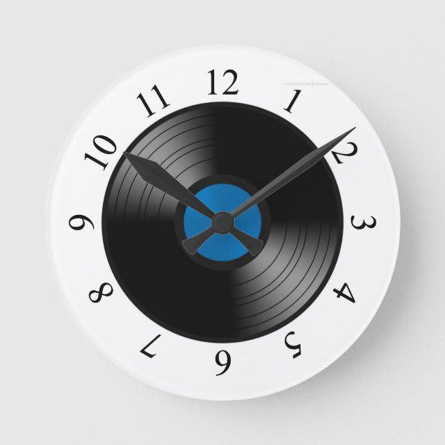 Reloj de pared de disco LP (Anverso)