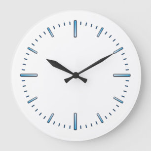 Reloj de pared de diseñador azul blanco sin número