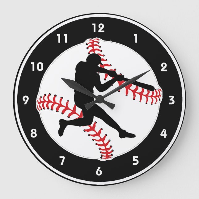 Reloj de pared de diseño de baterías de béisbol (Anverso)